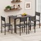 Costway 5 PCS Dining Table Set Industrial Style Kitchen Table & Chairs for 4 Gray/Brown/Dark Brown